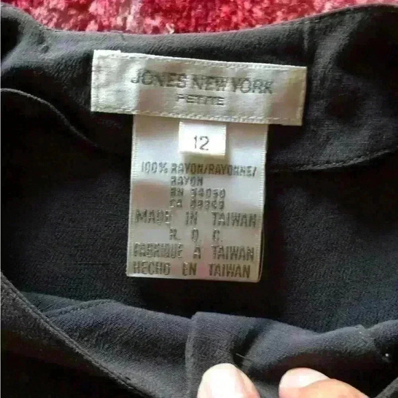 VTG Jones New York Rayon Top shoulder pads women 12 - Picture 6 of 8